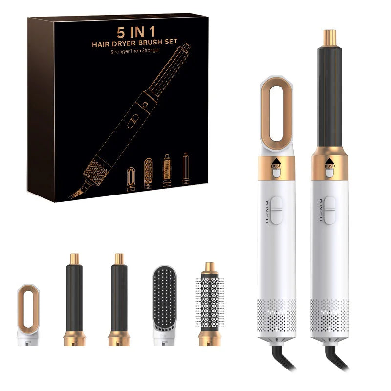 5 In 1 Hair Dryer Hot Air Comb For Curling
