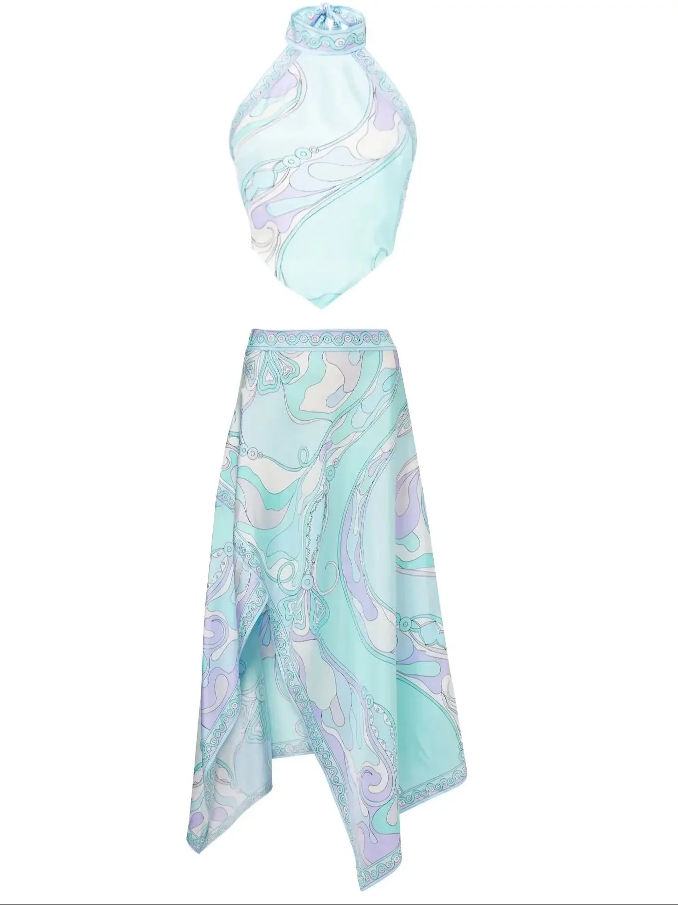 Women Print Two Piece Skirt New Sexy