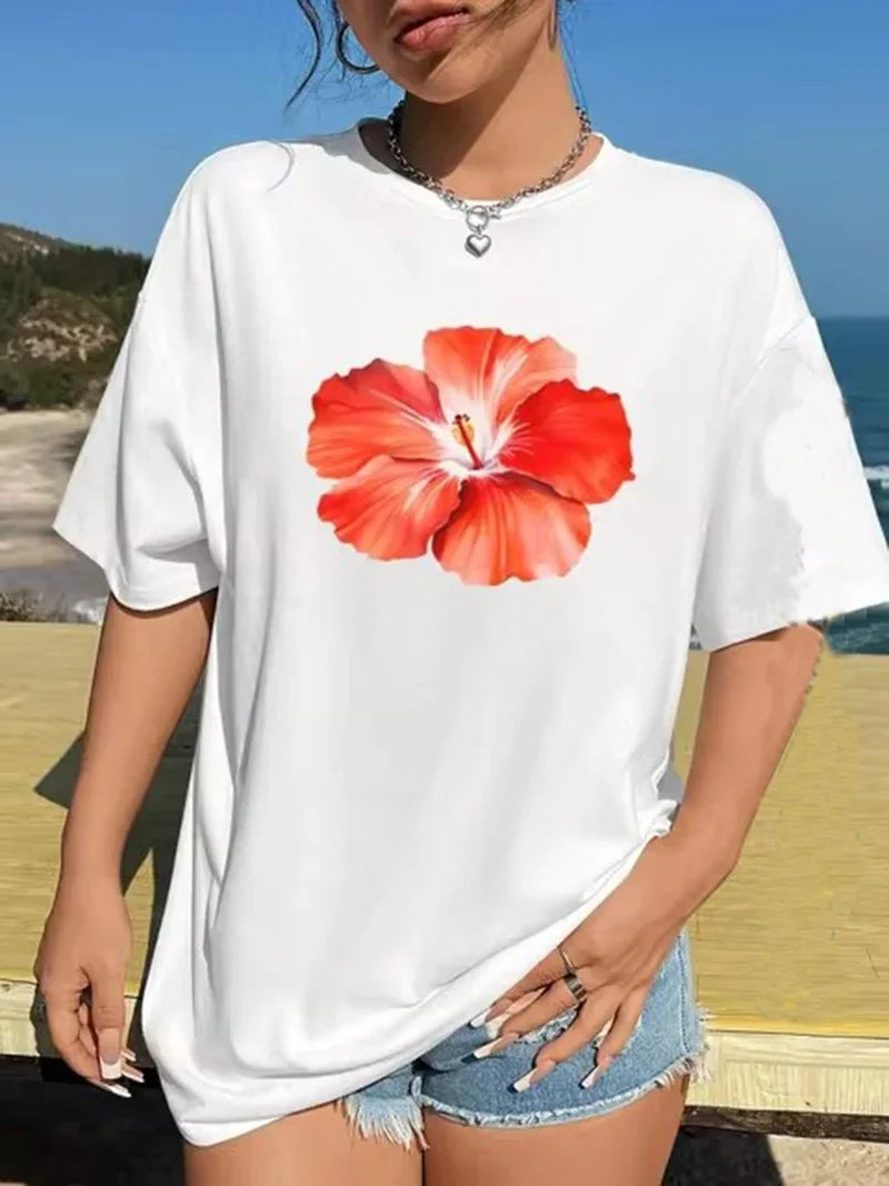 Women Loose Fashion Cherry T-Shirt