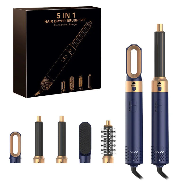 5 In 1 Hair Dryer Hot Air Comb For Curling