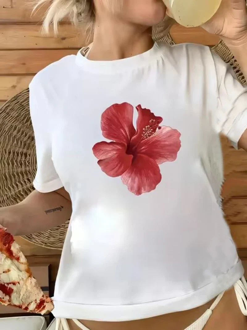 Women Loose Fashion Cherry T-Shirt