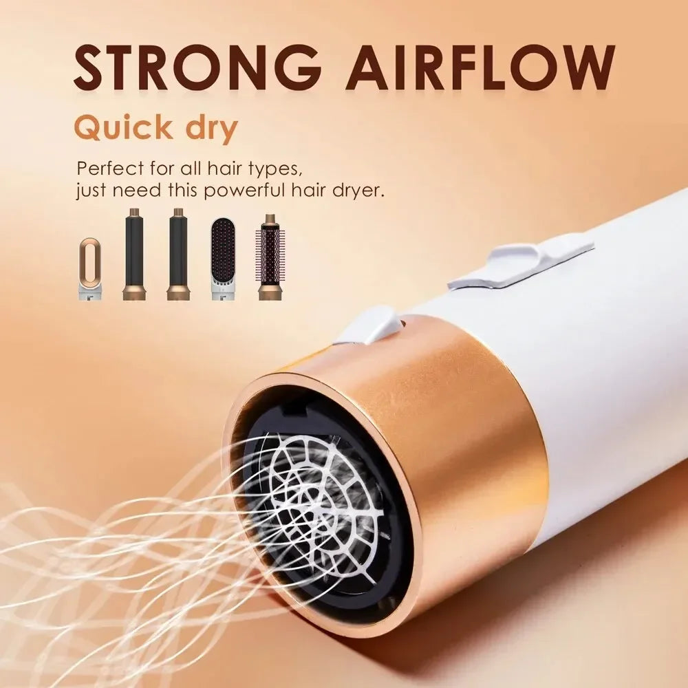 5 In 1 Hair Dryer Hot Air Comb For Curling