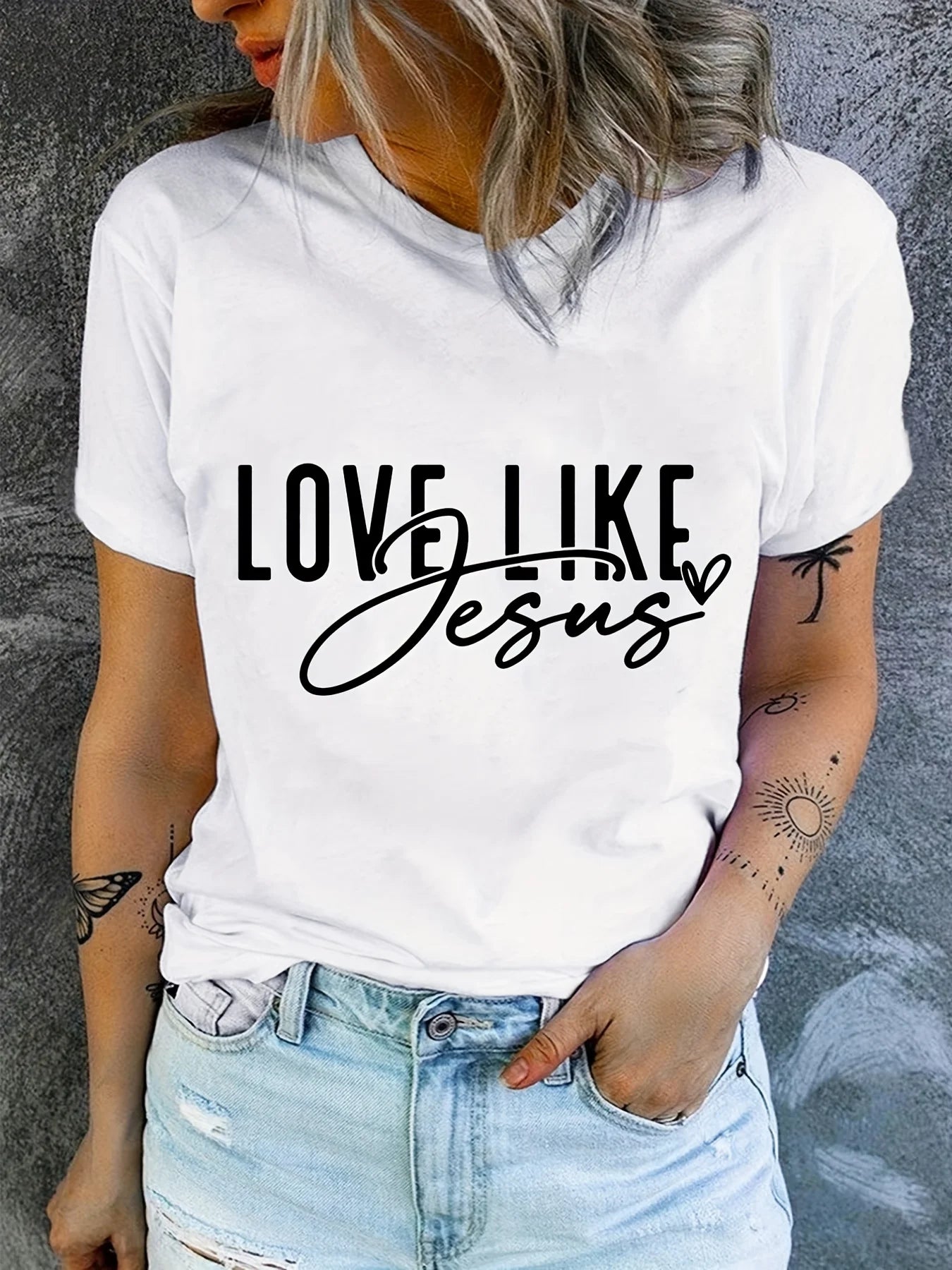 Love Like Jesus Print T-Shirt, Short Sleeve