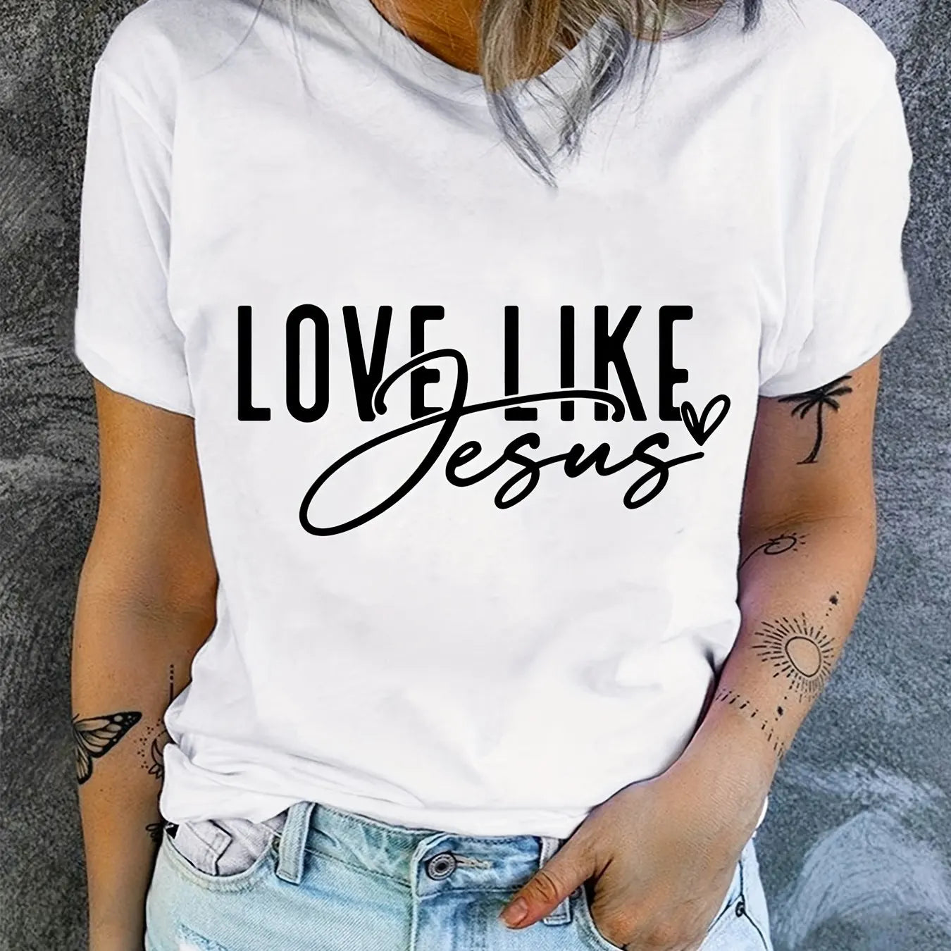 Love Like Jesus Print T-Shirt, Short Sleeve