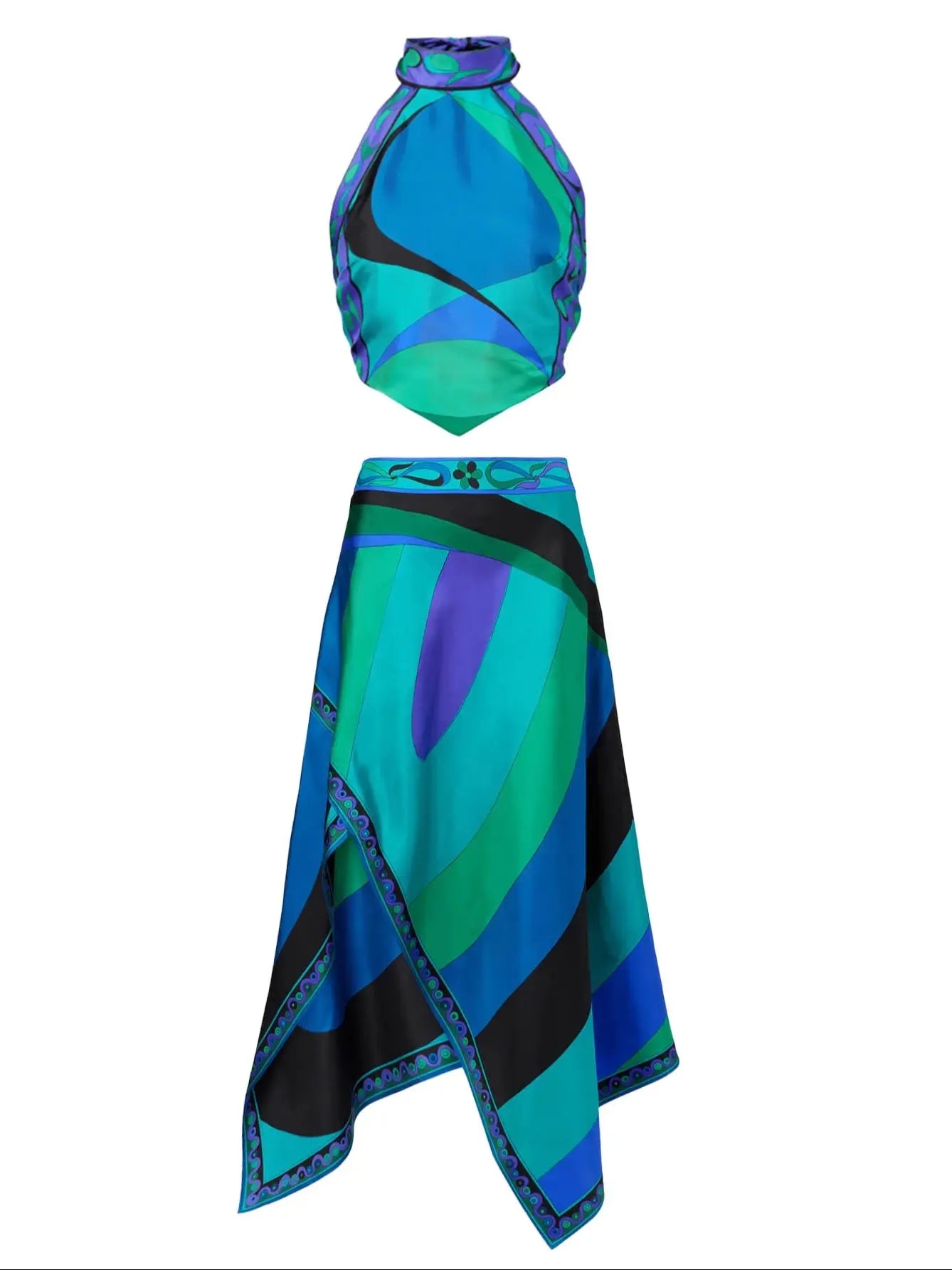 Women Print Two Piece Skirt New Sexy