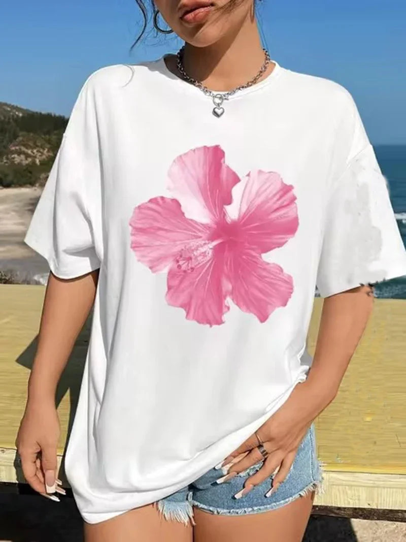 Women Loose Fashion Cherry T-Shirt