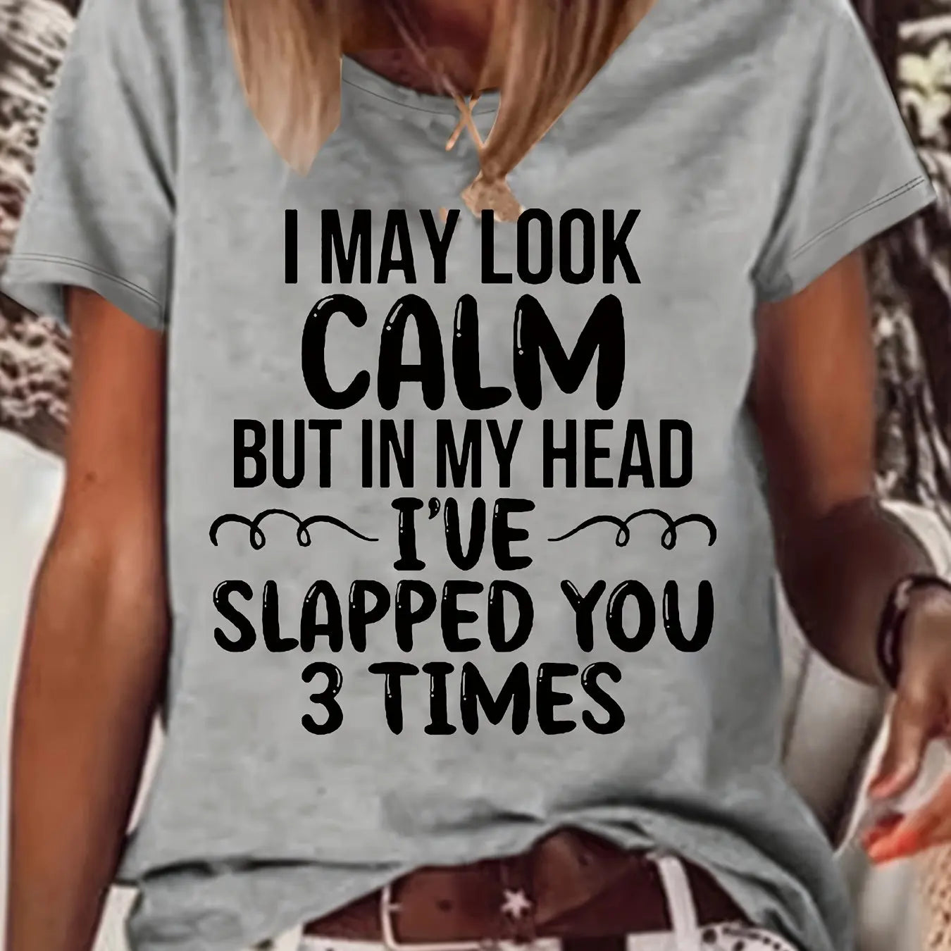 Letter Print T-shirt, Casual Crew Neck