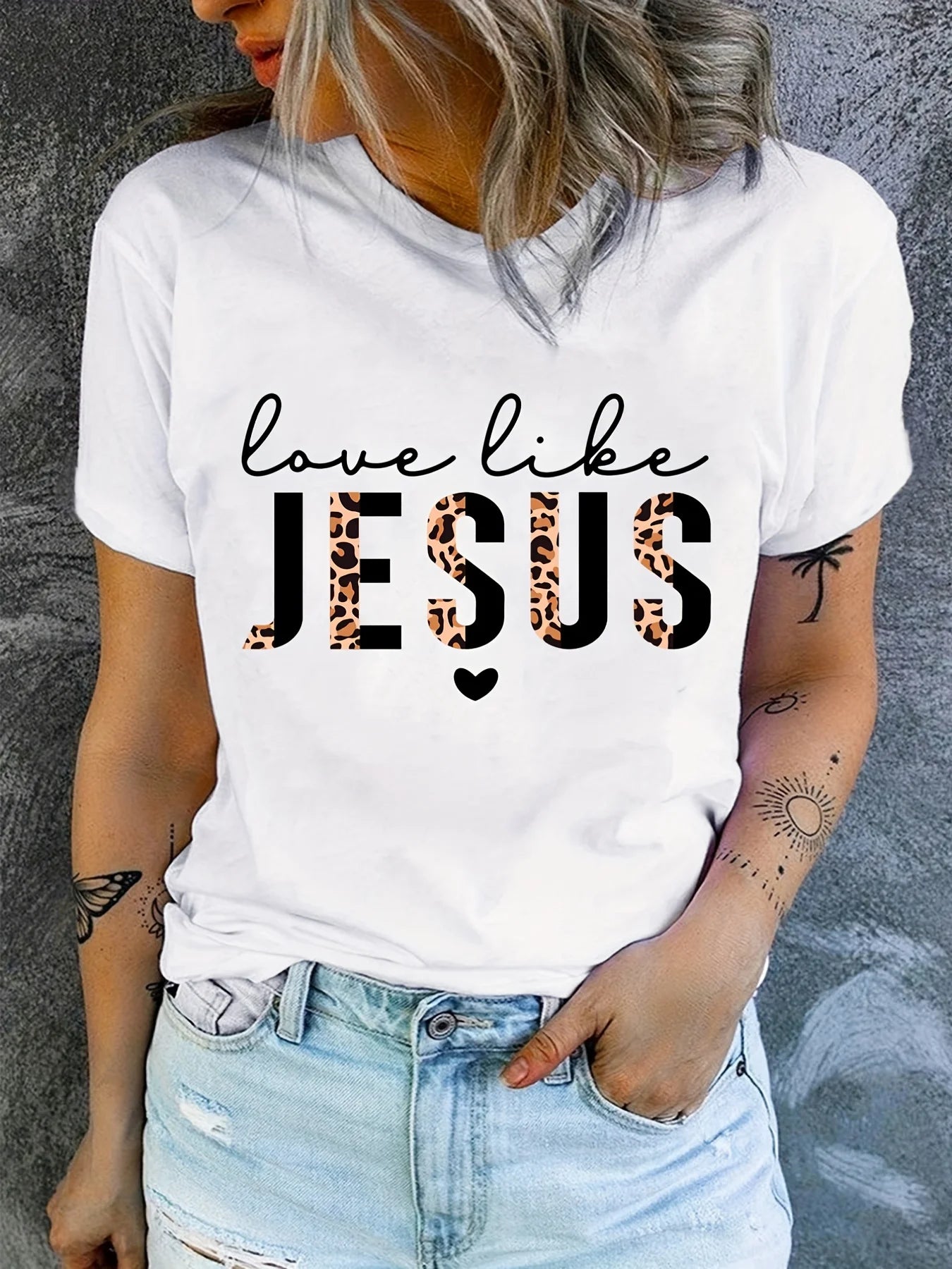 Love Like Jesus Print T-Shirt, Short Sleeve