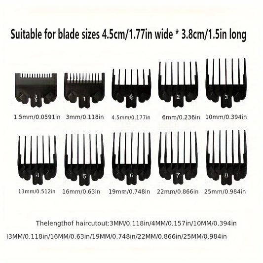 10Pcs Black Plastic Hair Clipper Limit