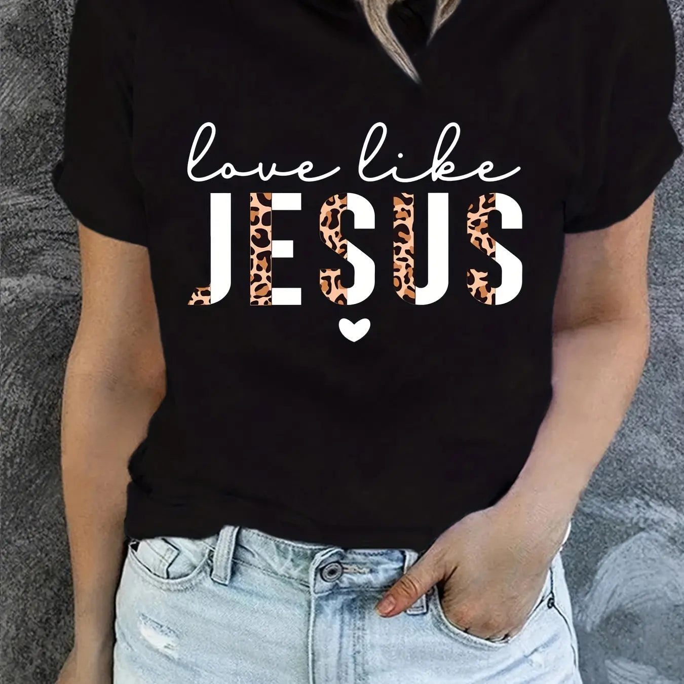 Love Like Jesus Print T-Shirt, Short Sleeve