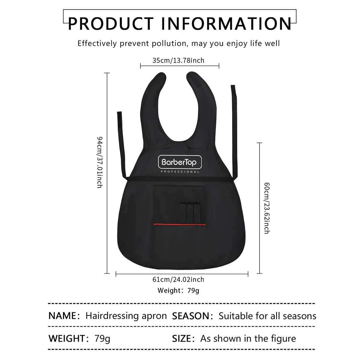 Black Stylist Apron Waterproof