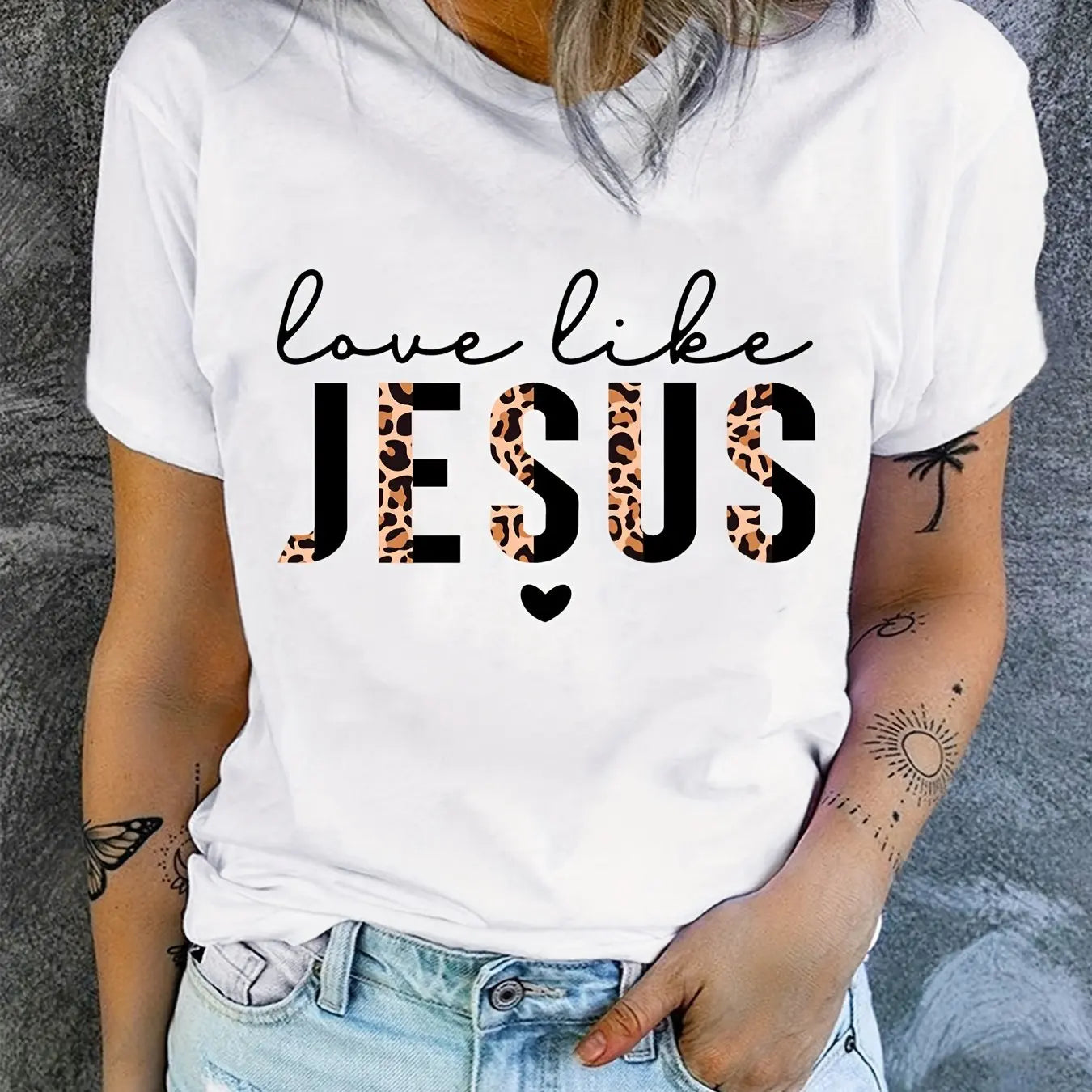 Love Like Jesus Print T-Shirt, Short Sleeve